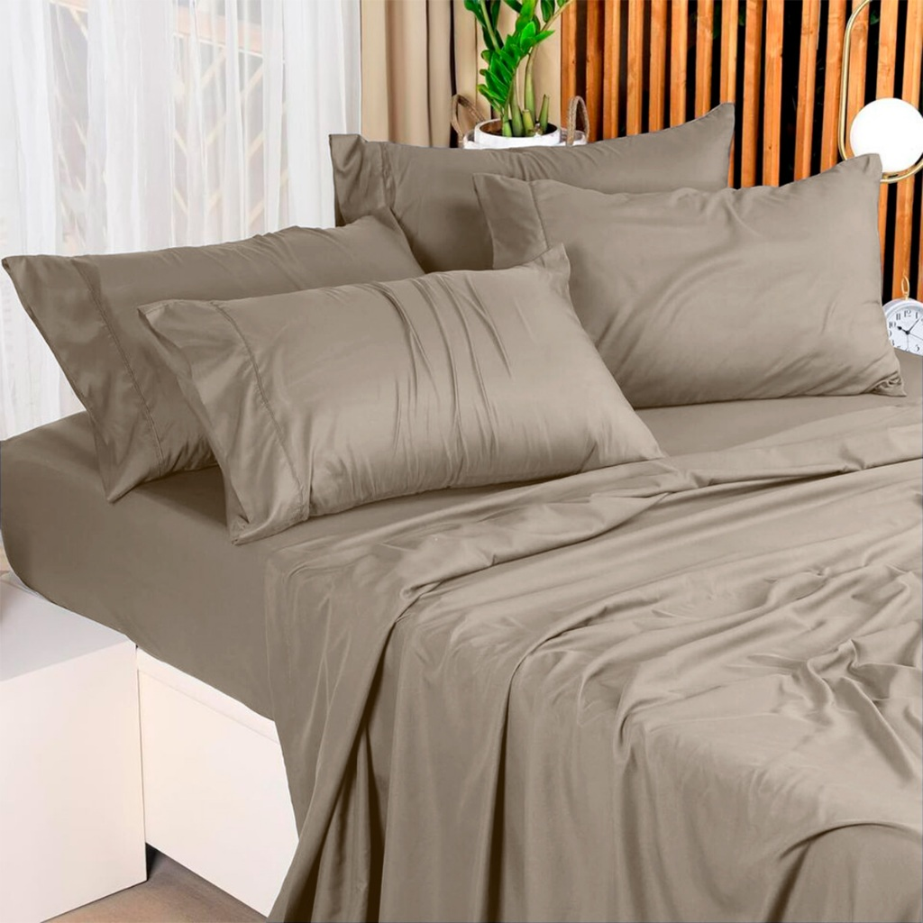 Lençol de Cobrir com Alta Qualidade e Fronhas em Detalhe Ponto Palito-3PCS