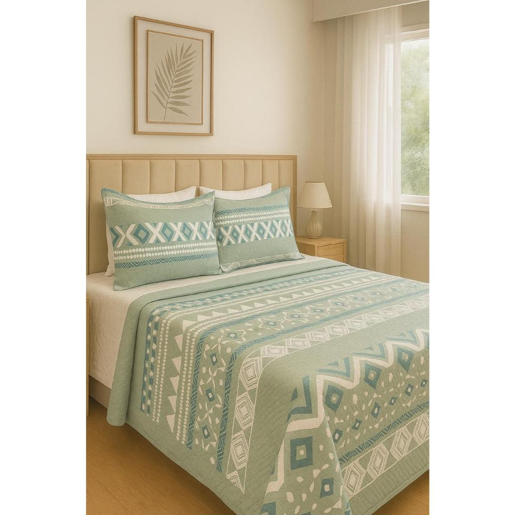 Kit Colcha Cobre Leito Bouti Dupla Face 3 peças, Casal Tradicional Box / Queen.