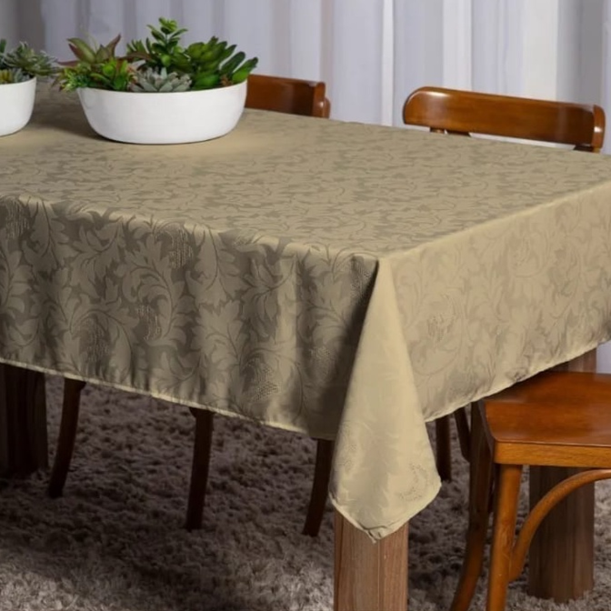 Toalha De Mesa 8 Lugares Jacquard Original Tecido Gross