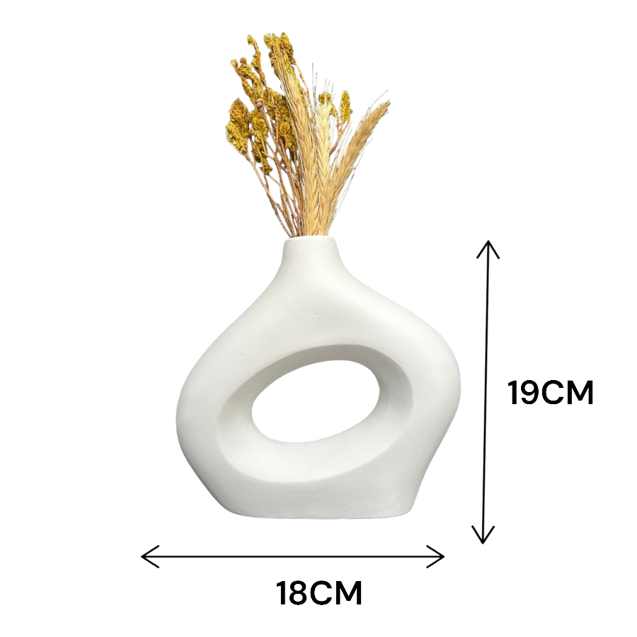 Kit Vaso Minimalista Decorativo Boho Bohochic Rustico Moderno Escritorio Escultura 2pçs