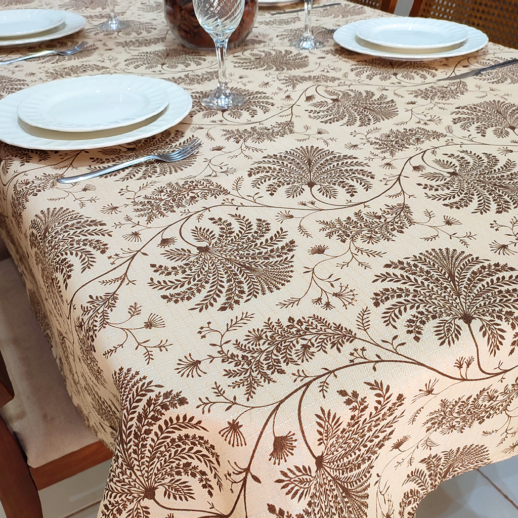 Toalha de Mesa Retangular 6 Lugares Linhão Estampado 2,20m X 1,40m Sala/Jantar