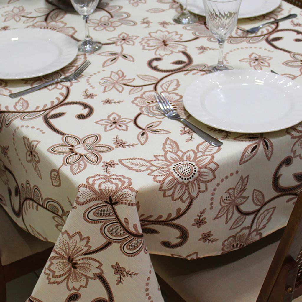 Toalha de Mesa Retangular 6 Lugares Linhão Estampado 2,20m X 1,40m Sala/Jantar