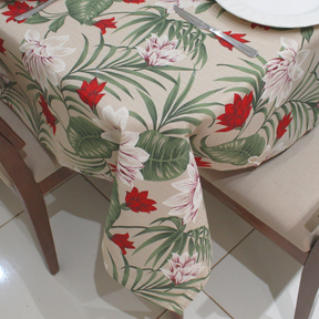 Toalha de Mesa Retangular 6 Lugares Linhão Estampado 2,20m X 1,40m Sala/Jantar