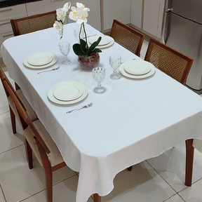 Toalha de Mesa Retangular 6 Lugares Linhão Estampado 2,20m X 1,40m Sala/Jantar