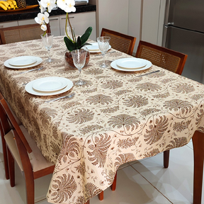 Toalha de Mesa Retangular 6 Lugares Linhão Estampado 2,20m X 1,40m Sala/Jantar