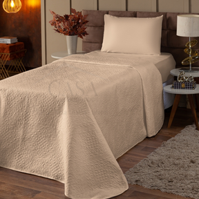 Kit Colcha Cobre Leito Solteiro p/ Cama Box e Fronha 02 pçs