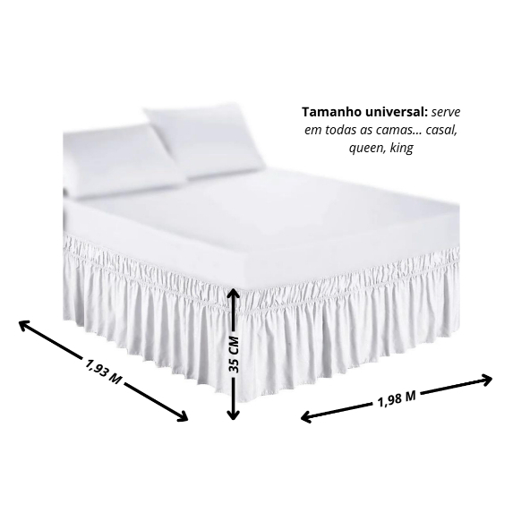 Saia Para Cama Box Tamanho Universal (Casal, Queen e King)