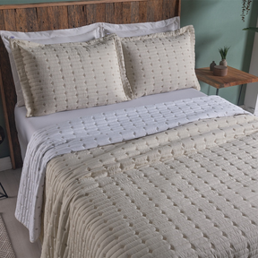 Kit Cobre Leito Casal Padrão 3 Pçs Decor Bordado Sofisticado