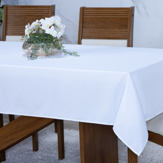 Toalha De Mesa Luxo 6 Lugares Linho Rústico E Minimalista