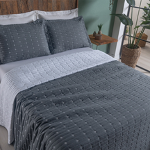 Kit Cobre Leito Casal Padrão 3 Pçs Decor Bordado Sofisticado