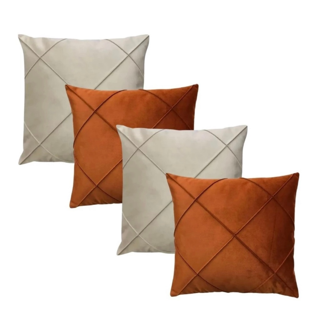 Kit 4 Almofadas Suede Drapeada Elegance