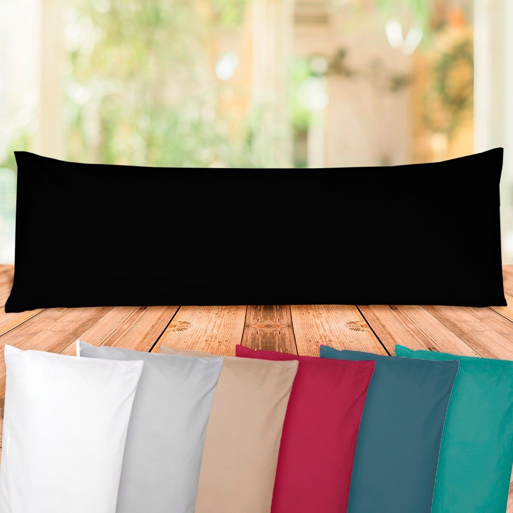 Capa Travesseiro Xuxão Fronha Avulsa Para Travesseiro De Corpo 1,30x40cm Micropercal 400 fios Toque Macio