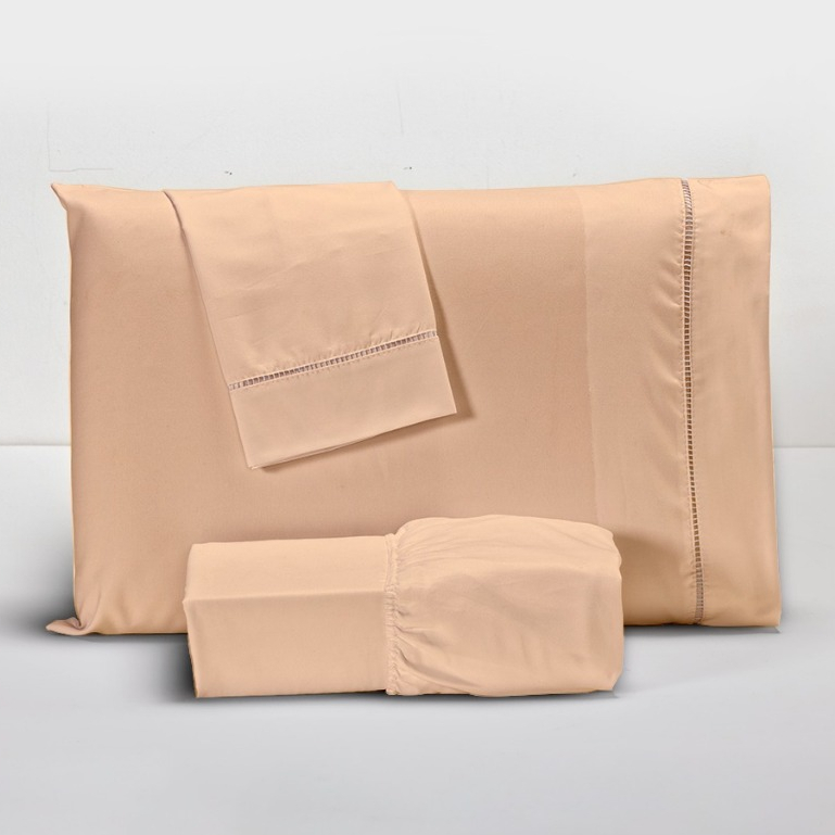 Jogo de Lençol Com 02 e 03 Peças 400 Fios Com Ponto Palito Na Fronha