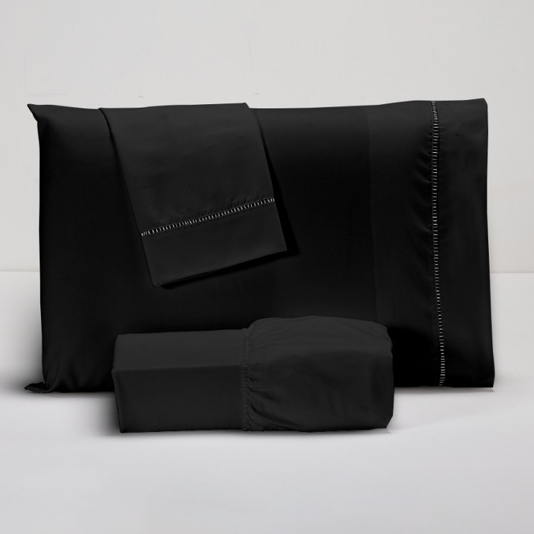 Jogo de Lençol Com 02 e 03 Peças 400 Fios Com Ponto Palito Na Fronha