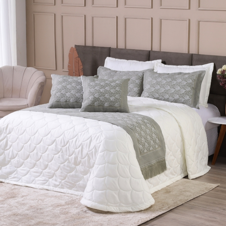 Kit Cobre Leito Casal Padrão 6 Peças Thaeme Franja Sem Enchimentos 2,50mx2,50m