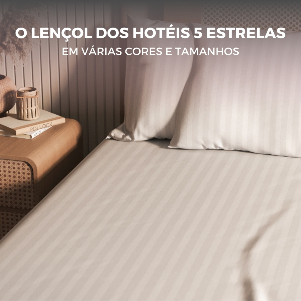 Jogo de Lençol Padronado 3 peças 500 Fios Cama Solteiro Casal Queen King Micro Percal Penteado