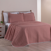 Kit Cobre Leito Casal Padrão 3 Pçs Decor Bordado Sofisticado