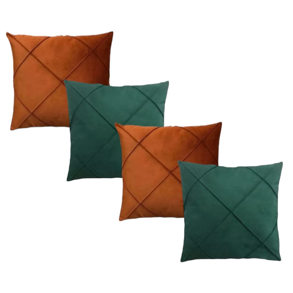 Kit 4 Almofadas Suede Drapeada Elegance