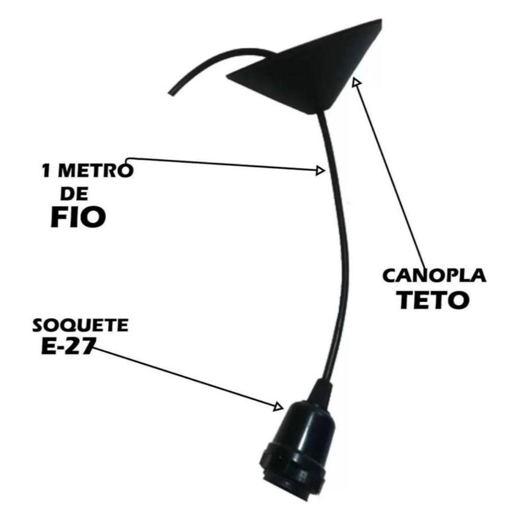 3 Pendente Grande Luminária Decoração Ambientes Externos e Internos