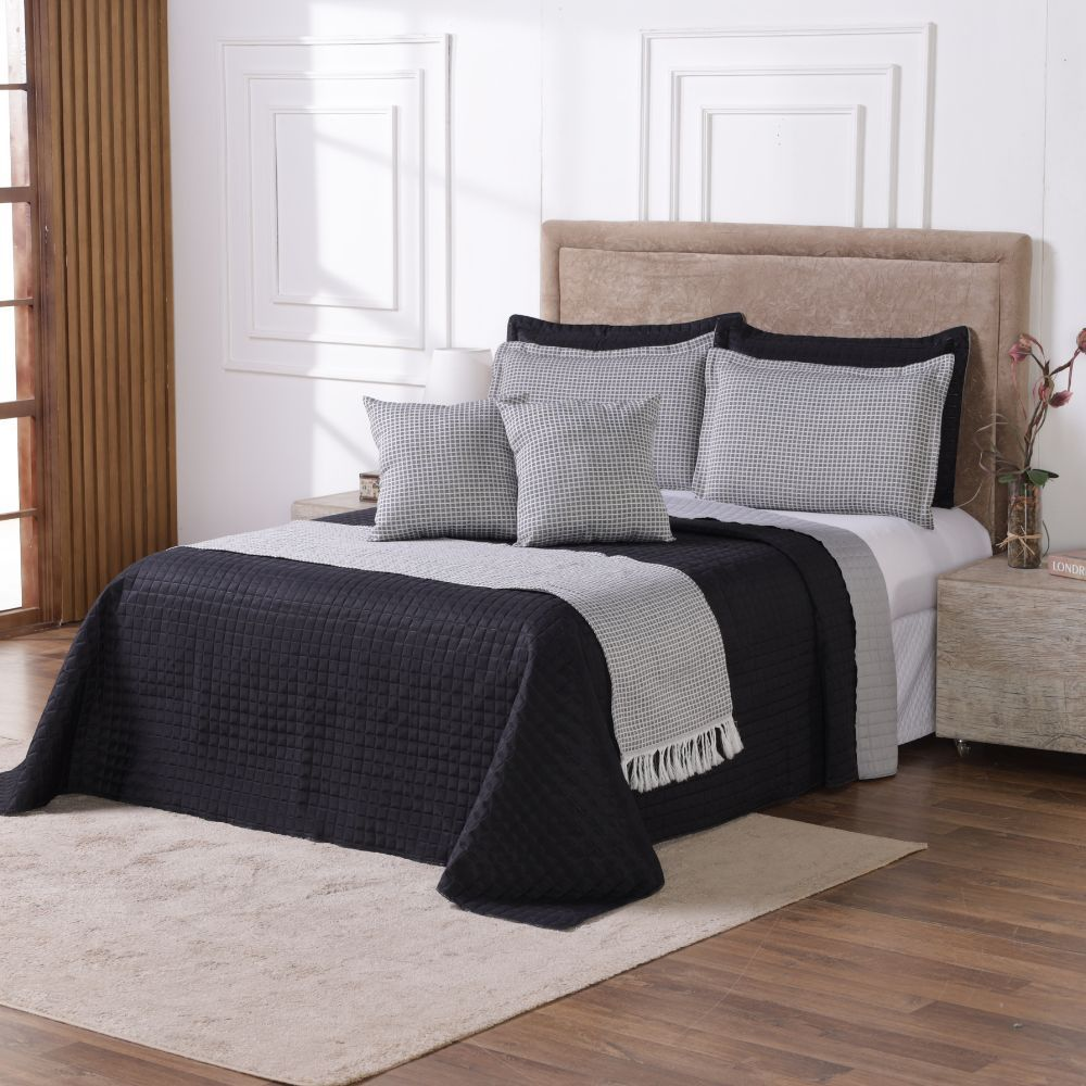 Kit Cobre Leito Casal Padrão 6 Peças Thaeme Franja Sem Enchimentos 2,50mx2,50m