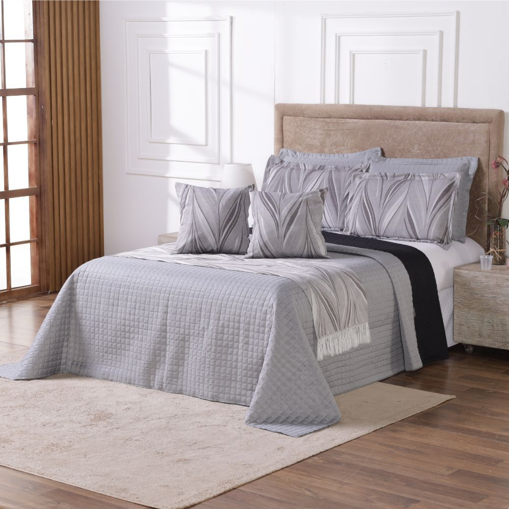 Kit Cobre Leito Casal Padrão 6 Peças Thaeme Franja Sem Enchimentos 2,50mx2,50m