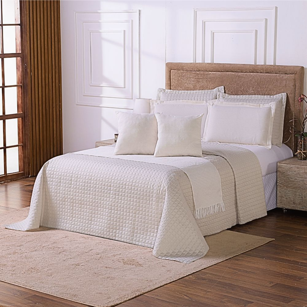 Kit Cobre Leito Casal Padrão 6 Peças Thaeme Franja Sem Enchimentos 2,50mx2,50m