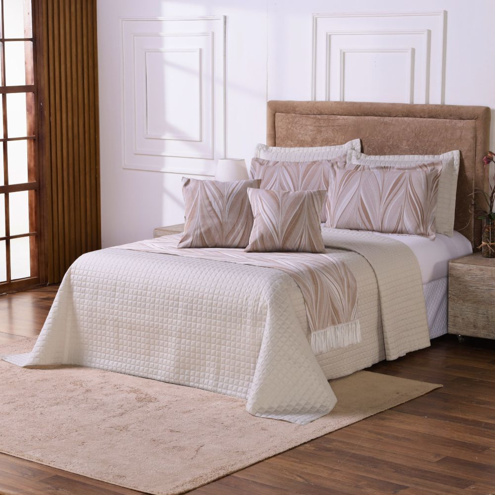 Kit Cobre Leito Casal Padrão 6 Peças Thaeme Franja Sem Enchimentos 2,50mx2,50m