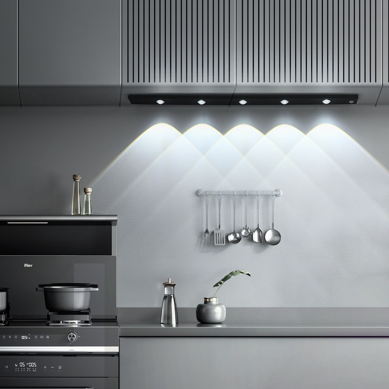 Luzes De Armário LED Ultra-Finas Sem Fio Magnéticas Multi-Funcionais Ajustáveis De 3 Cores Sensor Lâmpada -F9