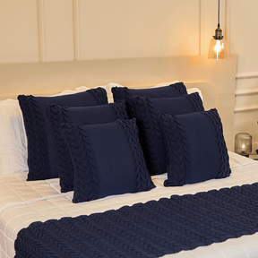 Capa de Almofada Tricot Decorativa Sofá Cama Aconchego Home Decor 45x45cm