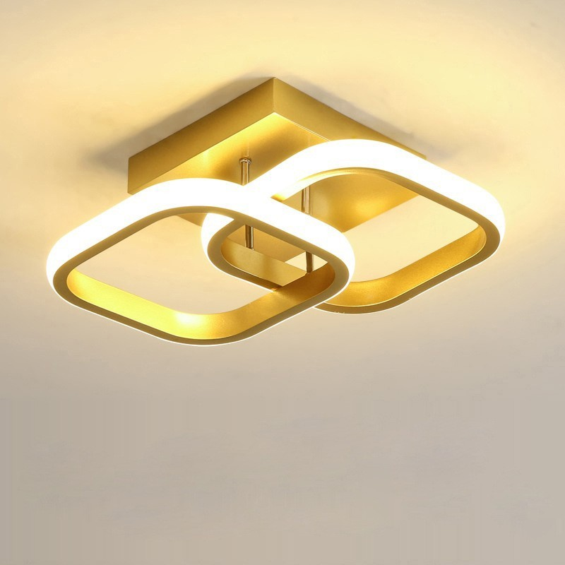 Luminária De Teto Plafon 110V-220V Led Moderna Dourado 3 Cores Em 1