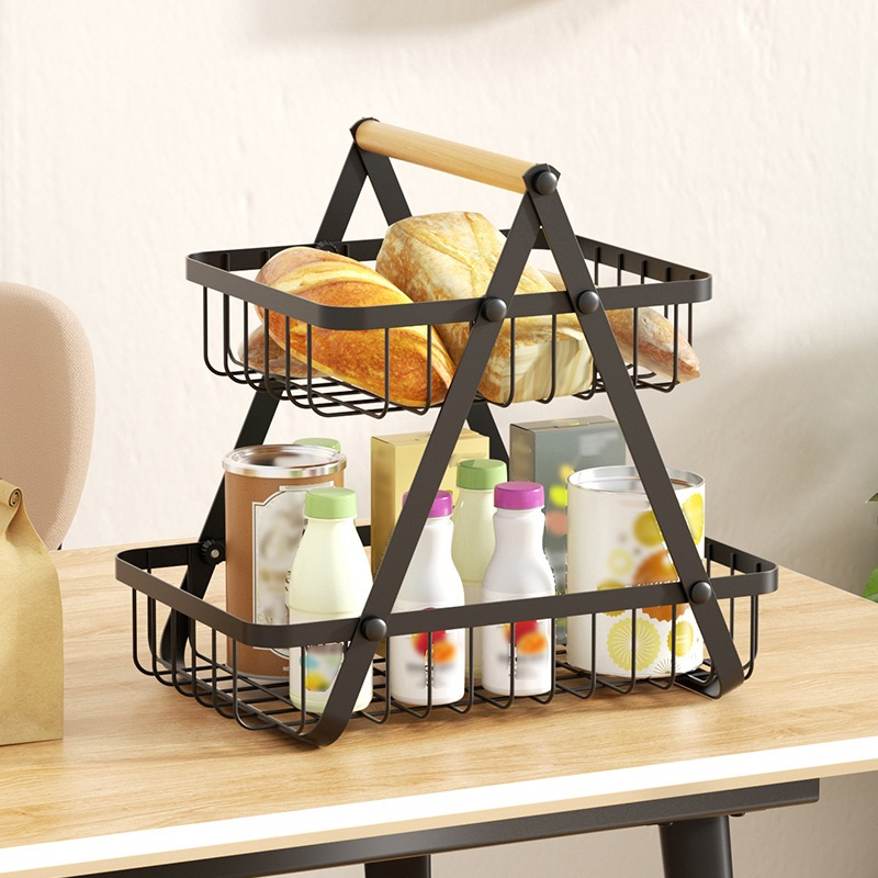 Fruteira De Mesa Organizador De Frutas Cesto Metal Aramado Multiuso Frutas Legumes Luxo Premium 2 - 3 Andares