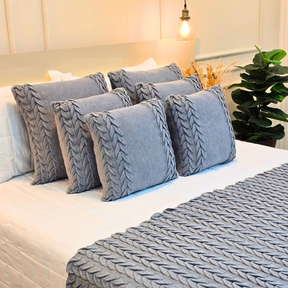 Capa de Almofada Tricot Decorativa Sofá Cama Aconchego Home Decor 45x45cm