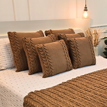 Capa de Almofada Tricot Decorativa Sofá Cama Aconchego Home Decor 45x45cm