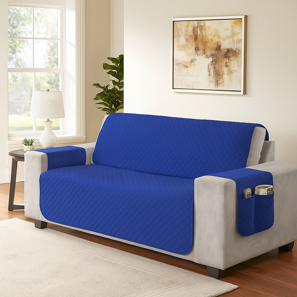 PROTETOR DE SOFÁ MATELADO ULTRASSÔNICO PARA SOFÁ DE 1,2 ,3 E 4 LUGARES COM PORTA OBJETOS