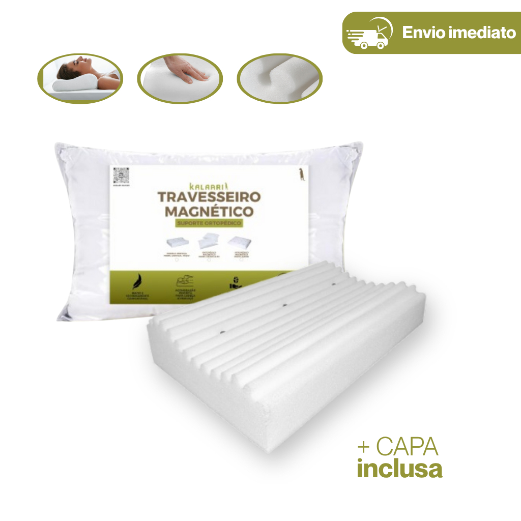 Travesseiro CERVICAL Ortopédico Magnetico com Infravermelho Terapêutico Pillow Anatômico Anti Ronco