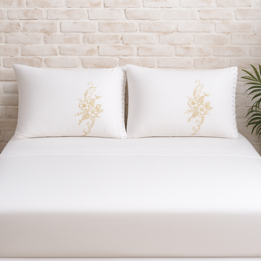 Jogo de Lençol Veneza Cama Queen Com Lese e Bordado 3 Peças para o Dia a Dia Cores