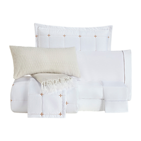 Kit Enxoval 9 peças Completo Cobre Leito e Jogo de Lençol Casal Padrão