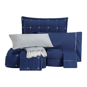 Kit Enxoval 9 peças Completo Cobre Leito e Jogo de Lençol Casal Padrão