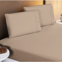 Jogo de Lençol Com 02 e 03 Peças 400 Fios Com Ponto Palito Na Fronha