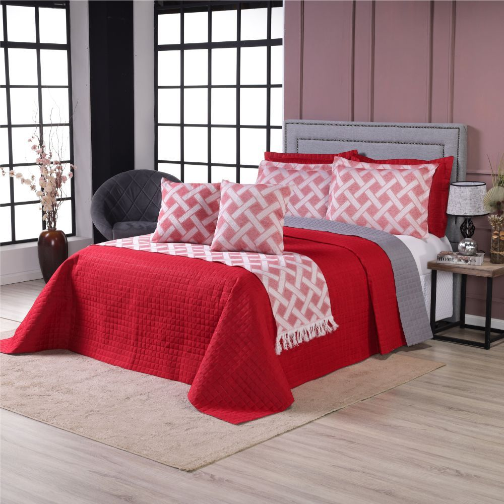 Kit Cobre Leito Casal Padrão 6 Peças Thaeme Franja Sem Enchimentos 2,50mx2,50m