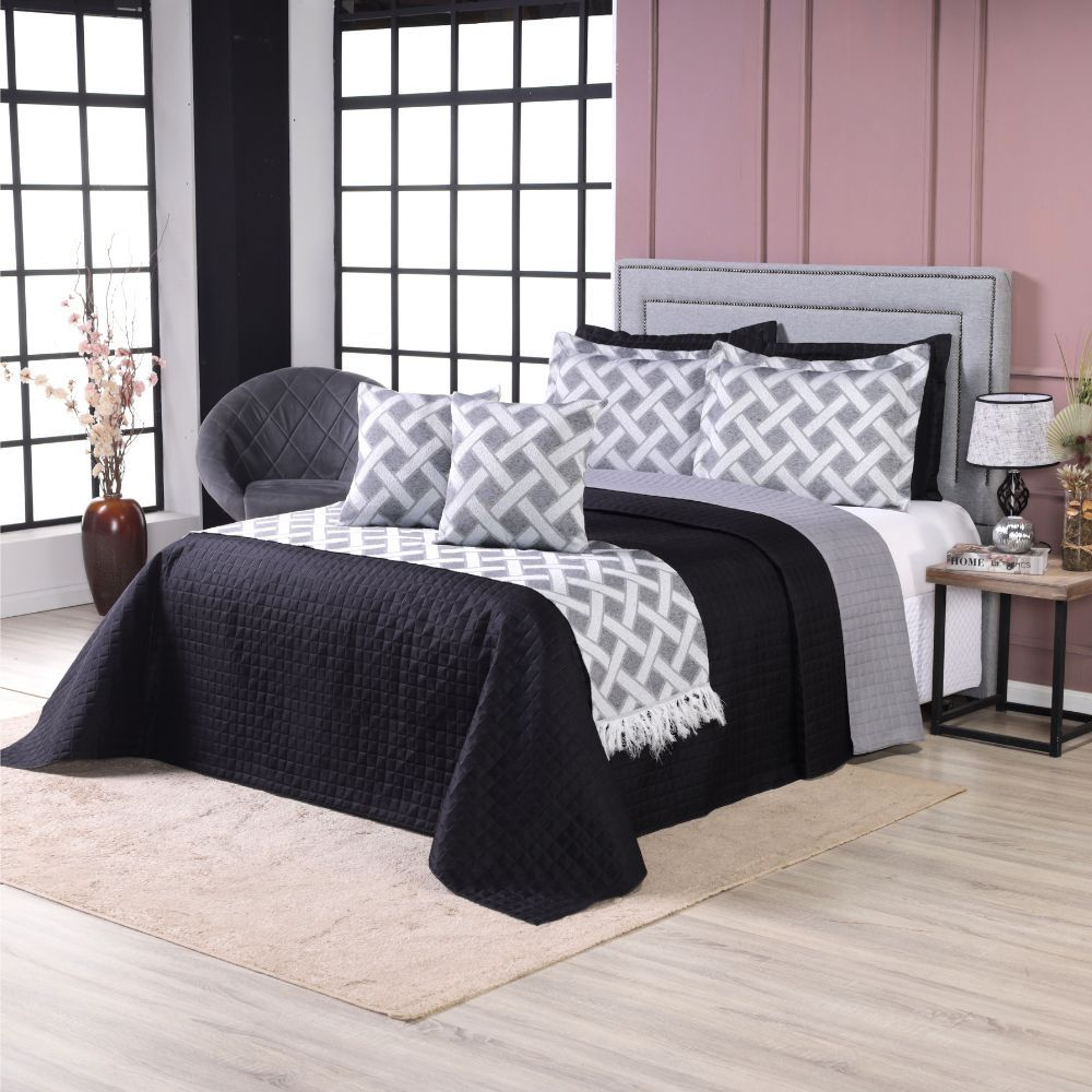 Kit Cobre Leito Casal Padrão 6 Peças Thaeme Franja Sem Enchimentos 2,50mx2,50m