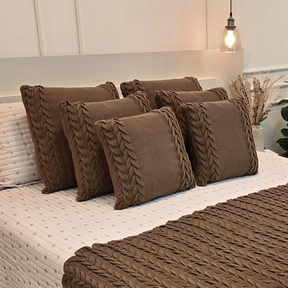 Capa de Almofada Tricot Decorativa Sofá Cama Aconchego Home Decor 45x45cm