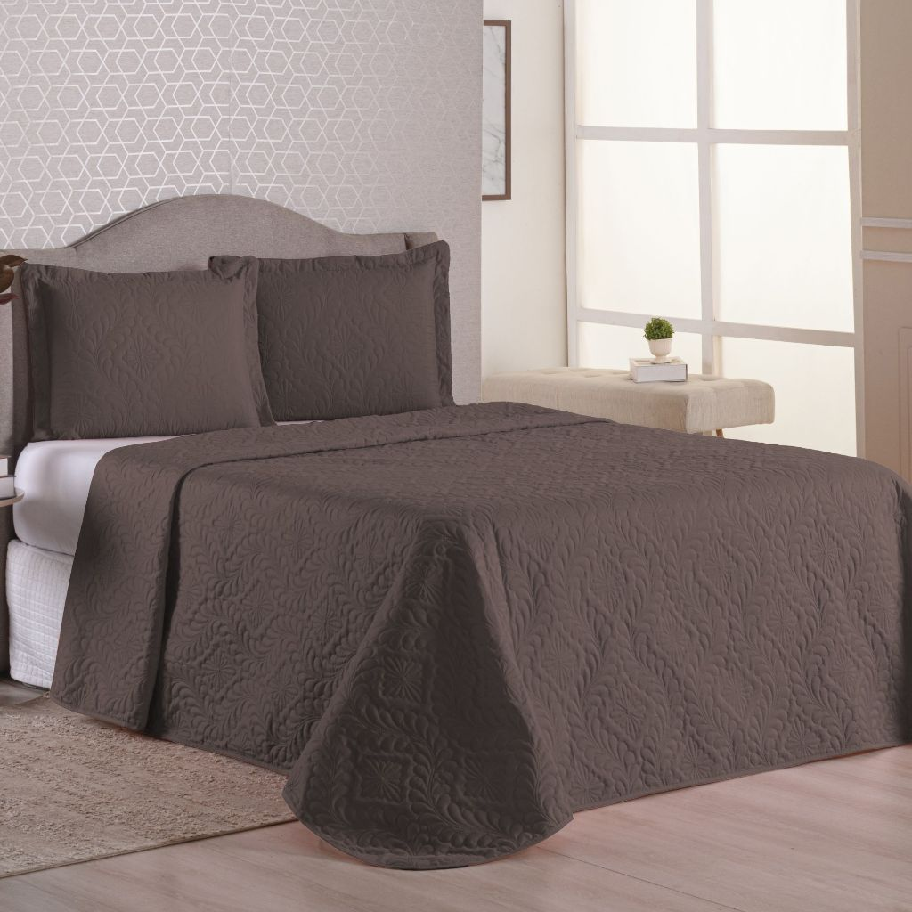 Colcha Cobre Leito Para Cama Casal-Queen-Solteiro Luxo - LE