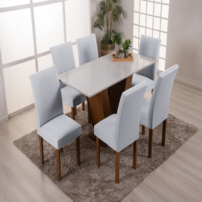 Kit 4 Capa de Cadeira Universal com Elástico Proteção Ajustável para Sala de Jantar