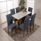 Kit 4 Capa de Cadeira Universal com Elástico Proteção Ajustável para Sala de Jantar
