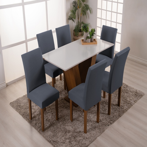 Kit 4 Capa de Cadeira Universal com Elástico Proteção Ajustável para Sala de Jantar