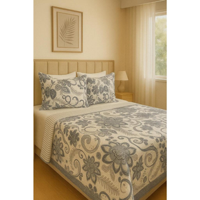 Kit Colcha Cobre Leito Dupla Face 3 Peças Elegance