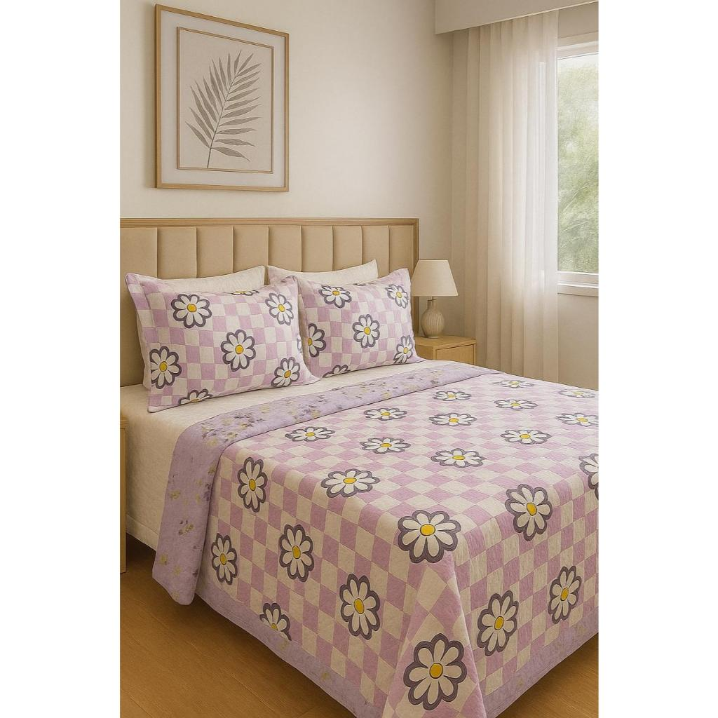 Kit Colcha Cobre Leito Dupla Face 3 Peças Elegance