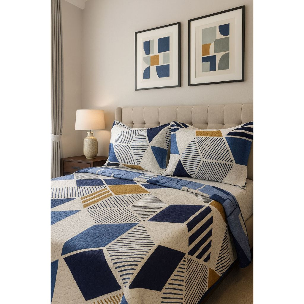 Kit Colcha Cobre Leito Dupla Face 3 Peças Elegance