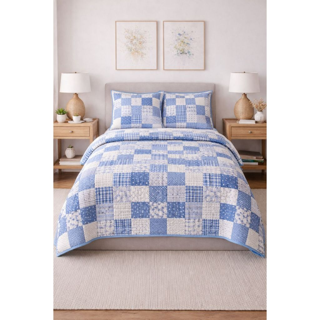 Kit Colcha Cobre Leito Dupla Face 3 Peças Elegance